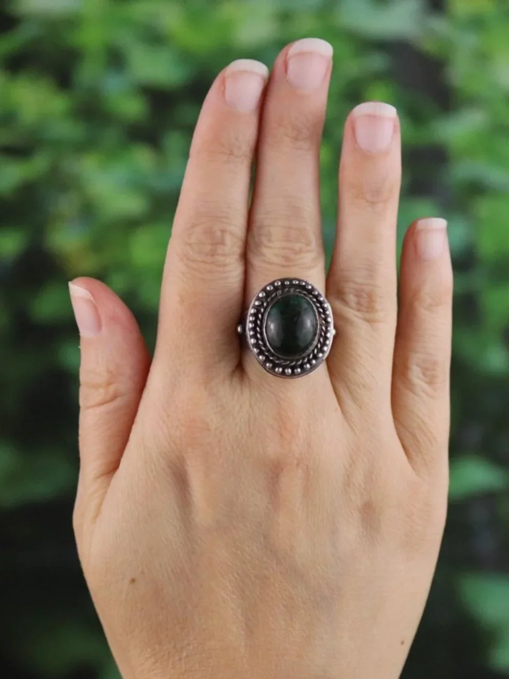 Sterling Silver Chrysocolla Ring Size 7 1/2